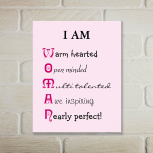 Póster Soy una MUJER inspirando el texto