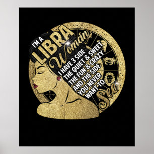 Póster Soy una mujer libia, tengo tres lados, callada y d