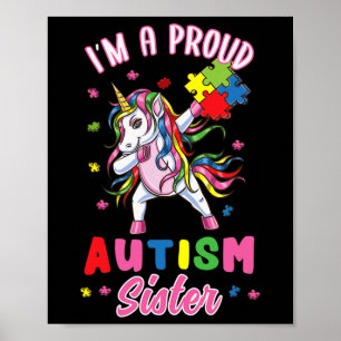 Póster Soy una orgullosa hermana de autismo Conciencia de