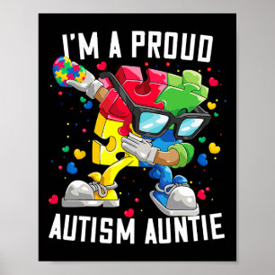 Póster Soy una orgullosa tía de autismo y una conciencia 