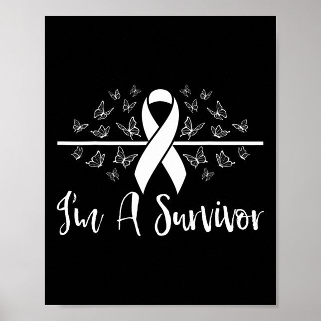 Póster Soy una sobreviviente de la conciencia sobre el cá (Frente)