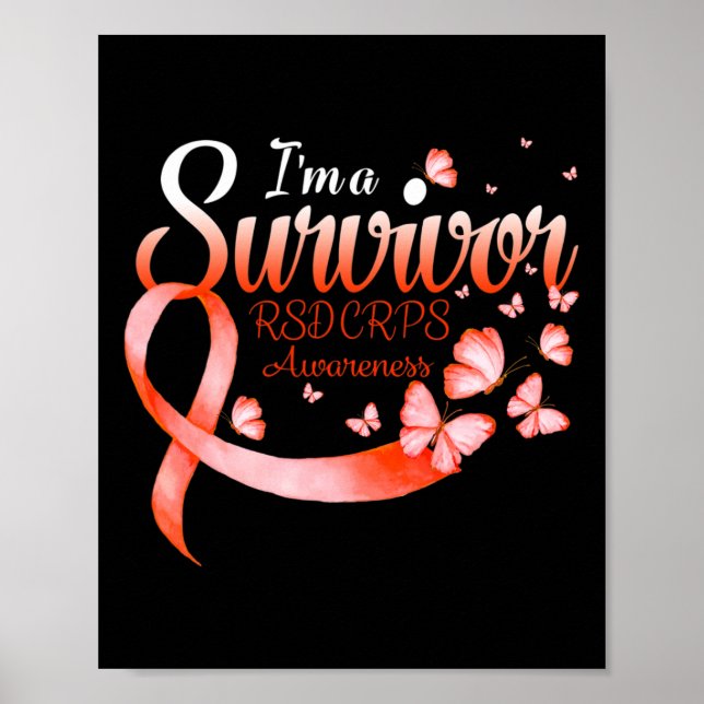 Póster Soy una sobreviviente Rsd Crps Sensibilización Mar (Frente)