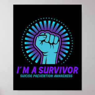 Póster Soy una superviviente de la prevención del suicidi