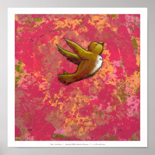 Póster Soy valiente - hermoso pájaro lindo y divertido co