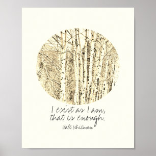 Póster Soy Walt Whitman citando a un poster de la natural