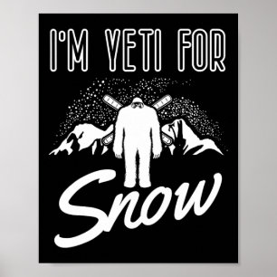 Póster Soy Yeti para esquiar en la nieve para una esquiad