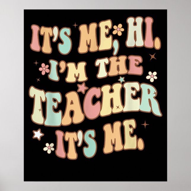 Póster Soy Yo Hola, Soy El Profesor Me Groovy Funny (Frente)