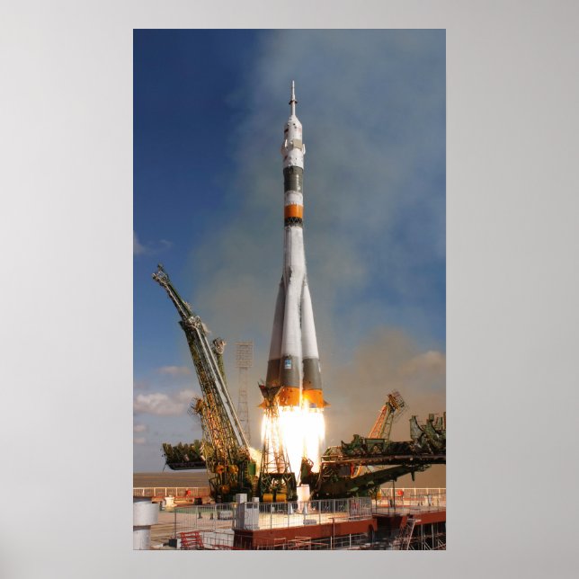Póster Soyuz Liftoff ruso - 12 de octubre de 2008 (Frente)