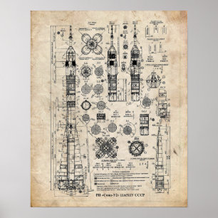 Póster Soyuz-U2 Launch Vehicle Patent