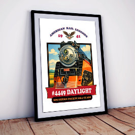 Póster SP GS-4 Daylight 4449 Steam Locomotive Retro Print