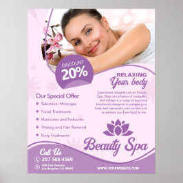 Póster Spa rosa, centro de bienestar, salón de belleza