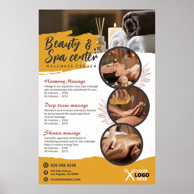 Póster Spa, Salón De Belleza, Centro De Bienestar (Frente)