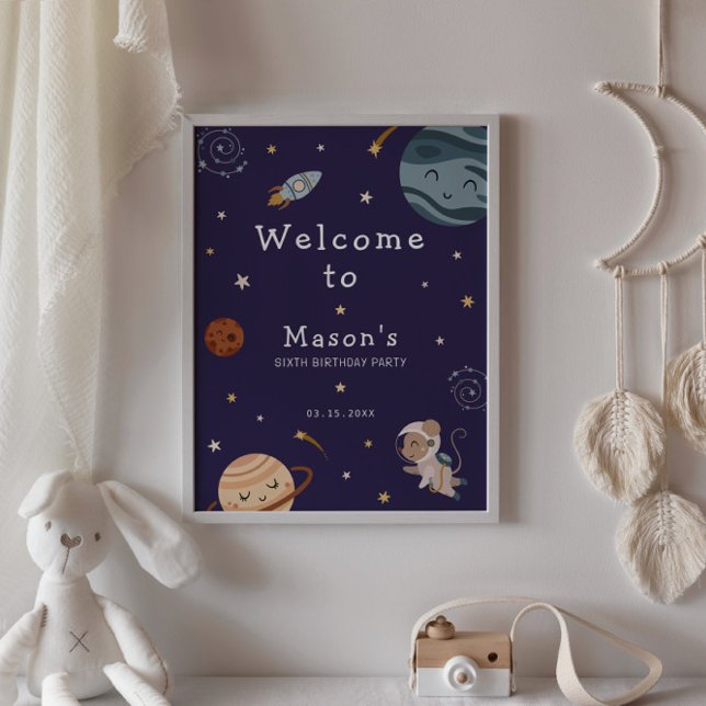 Póster Space Adventure Playful Kids Birthday Party (Subido por el creador)
