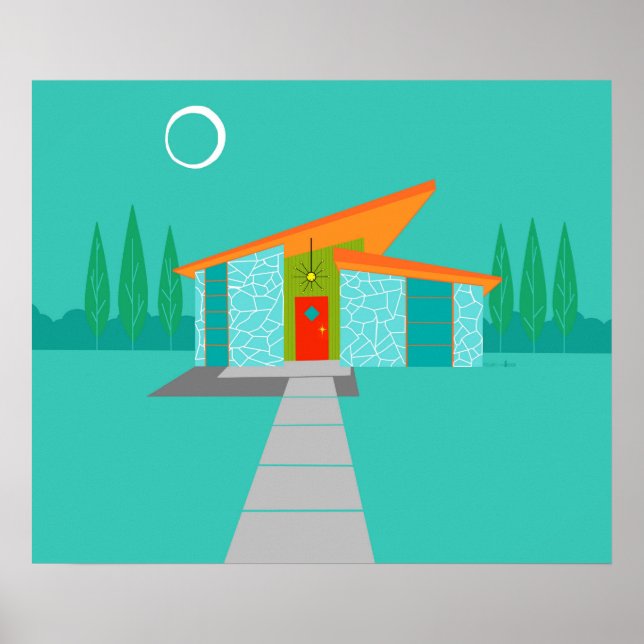 Póster Space Age Cartoon House Poster (Frente)