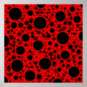 Póster Space Bubble Spots - Red