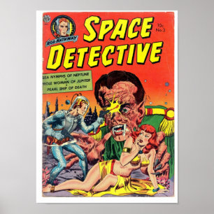 Póster Space Detective from Golden Age Comic Art