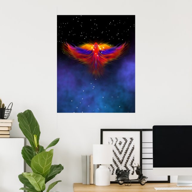 Póster Space Phoenix Nebula (Oficina en casa)