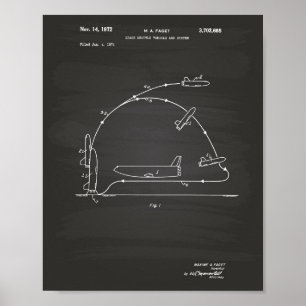 Póster Space Shuttle Vehicle 1972 Patent - Chalkboard