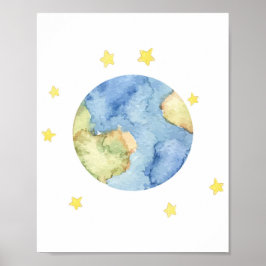 Póster Space wall decor, Earth wall decor poster