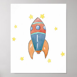 Póster Space wall decor, Rocket print