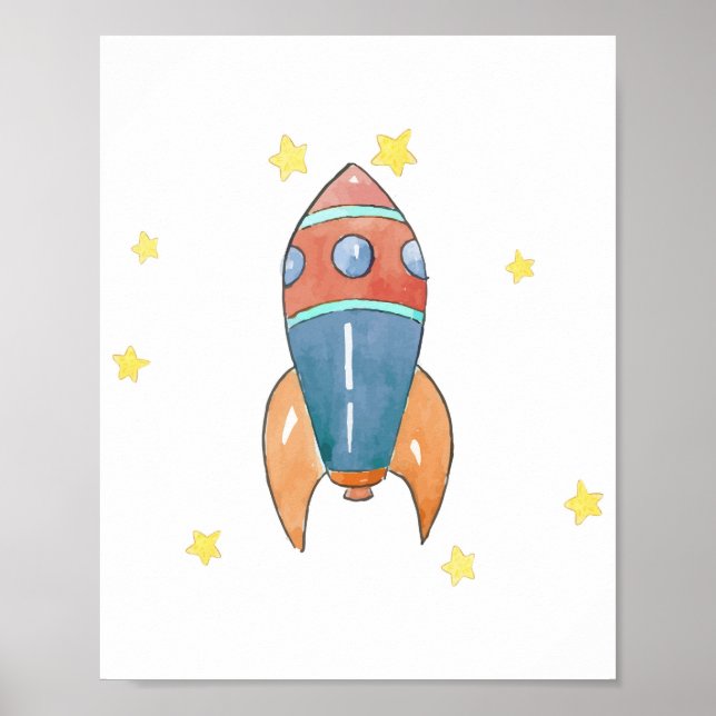 Póster Space wall decor, Rocket print (Frente)
