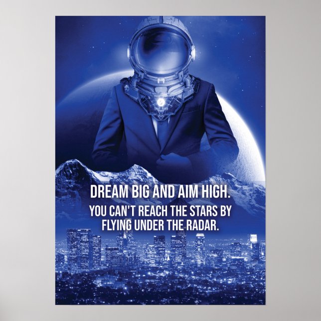 Póster Spacesuit al Poster de Éxito de la Luna (Frente)