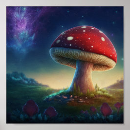 Póster Spacey Amanita Muscaria 8x8 Poster