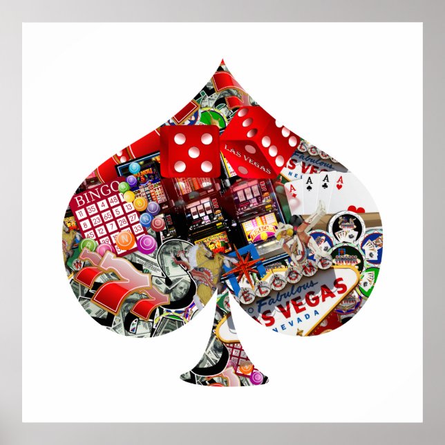Póster Spade - Las Vegas Playing Card Shape (Frente)