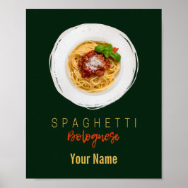 Póster Spaghetti bolognese pasta noodle gourmet chef