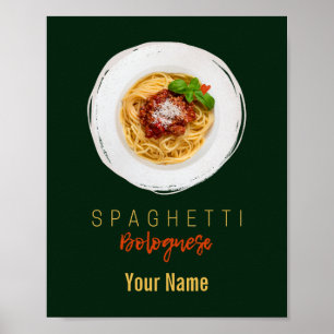 Póster Spaghetti bolognese pasta noodle gourmet chef