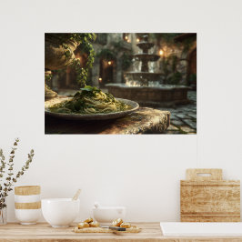 Póster Spaghetti con Broccoli Rabe