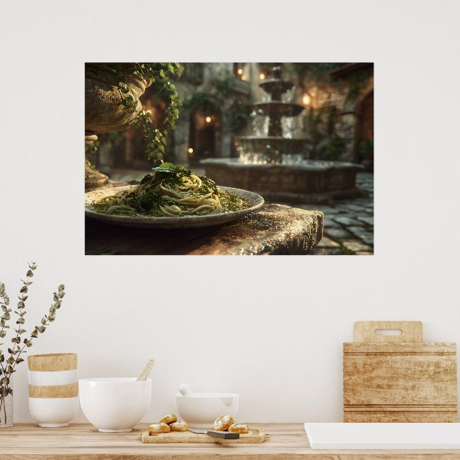 Póster Spaghetti con Broccoli Rabe (Cocina)