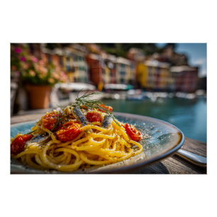 Póster Spaghetti con sardinas y hinojo