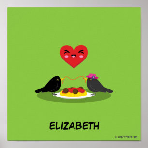 Póster Spaghetti Meatball Romantic Date   Añadir su nombr