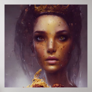 Póster Spaghetti y la diosa de las albóndigas