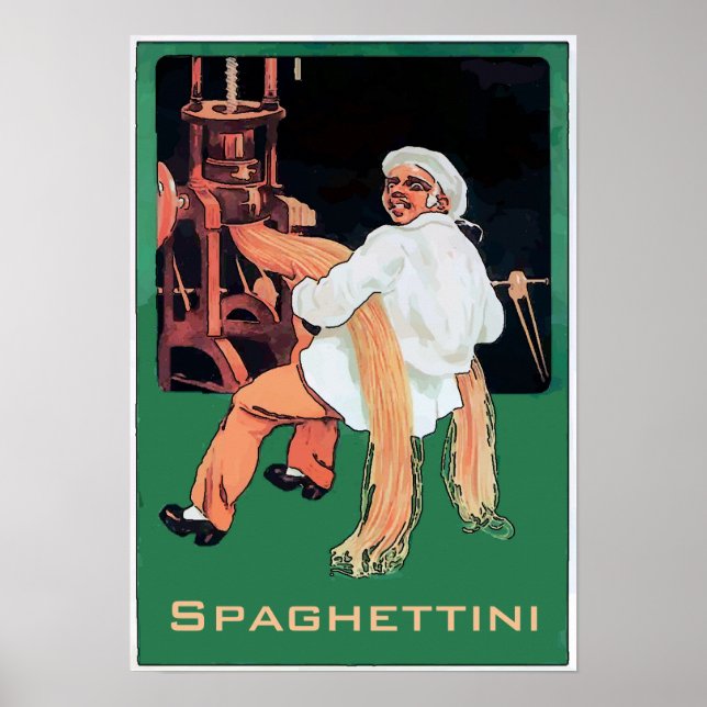 Póster Spaghettini Pasta Man and Machine, editar texto (Frente)