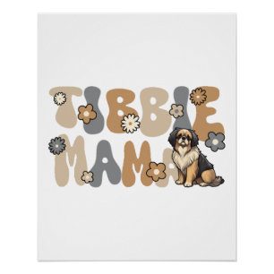 Póster Spaniel Tibetano Tibbie Mama Groovy