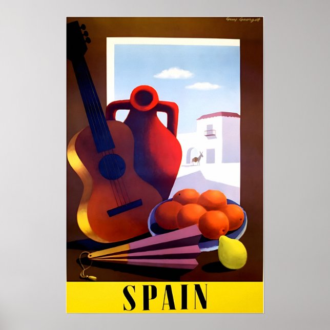 Póster Spanish Art Spain Travel Poster Print  (Frente)