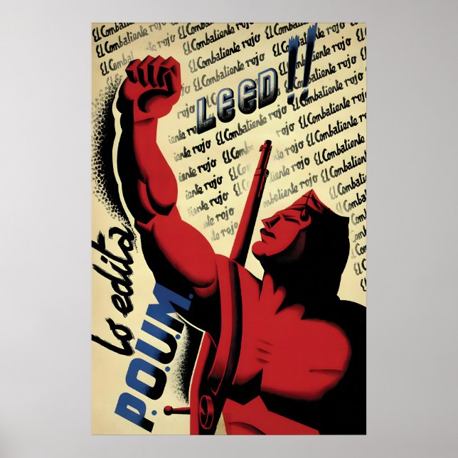 Póster Spanish Civil War Poster POUM LEED (Frente)