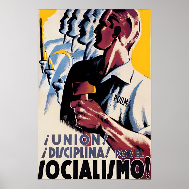 Póster Spanish Civil War Poster POUM Unity! Discipline! (Frente)