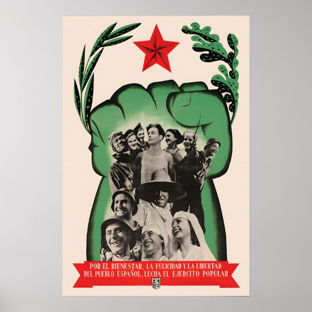 Póster Spanish Civil War Poster  The popular front (Frente)