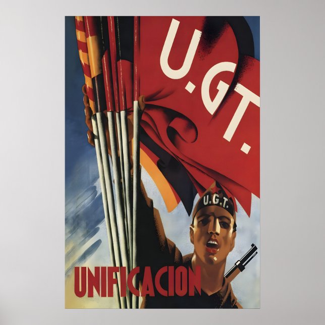 Póster Spanish Civil War Poster UGT Unification of the (Frente)