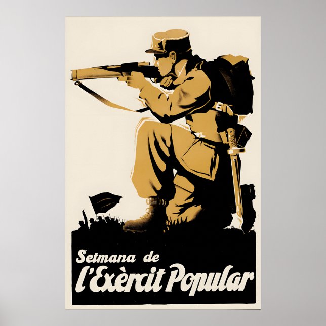 Póster Spanish Civil War Propaganda Poster The army of (Frente)