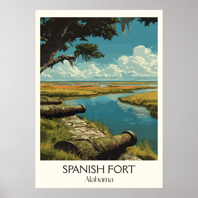 Póster Spanish Fort Alabama Wetlands (Frente)