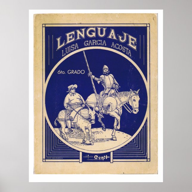 Póster Spanish Language Textbook Don Quixote Sancho Panza (Frente)