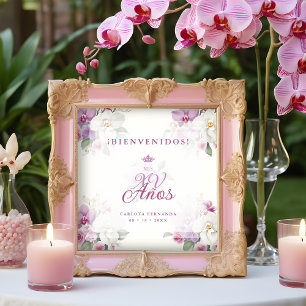 Póster Spanish Romantic Exquisite Floral Orchids Bouquets