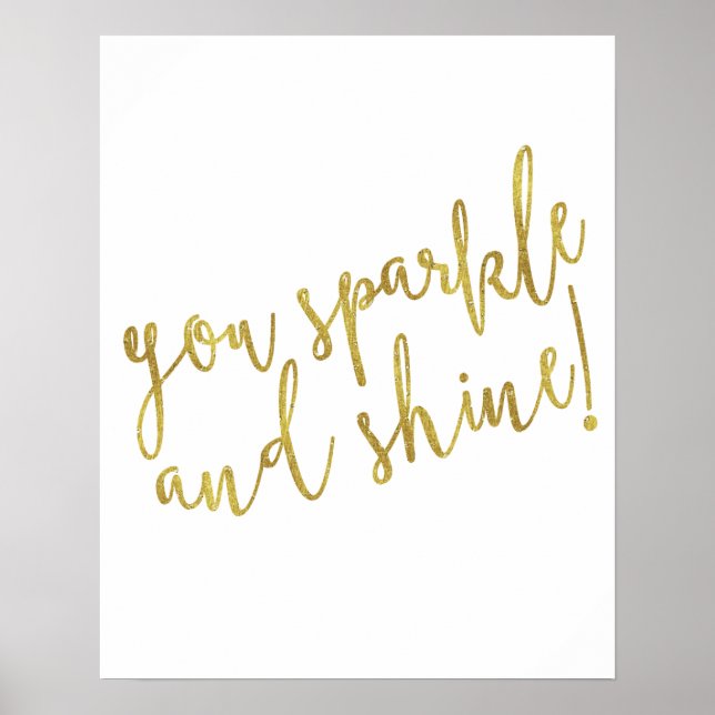 Póster Sparkle Shine Cita Faux Relieve metalizado dorado  (Frente)