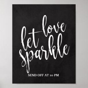 Póster Sparkler Enviar Rótulo de Chalkboard 8x10