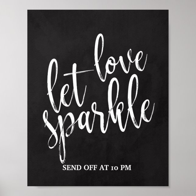 Póster Sparkler Enviar Rótulo de Chalkboard 8x10 (Frente)