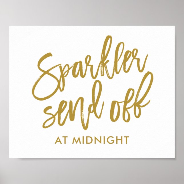 Póster Sparkler Send off Rótulo-EDITABLE COLOR -Caligrafí (Frente)